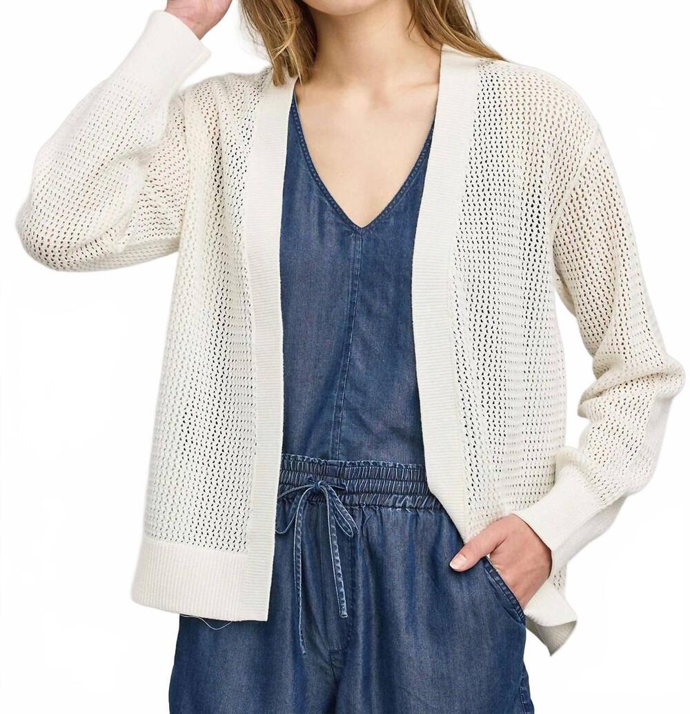 NEW GENTLE FAWN drew open knit cardigan in white